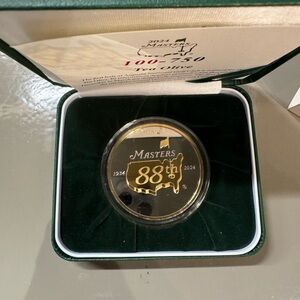 Masters Gold-Tone Commemorative Coin in Green Case